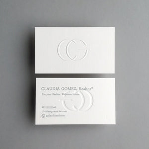 Buy Premium Embossed Business Cards – Matte Silver Foil Finish | OddPlanPrint
