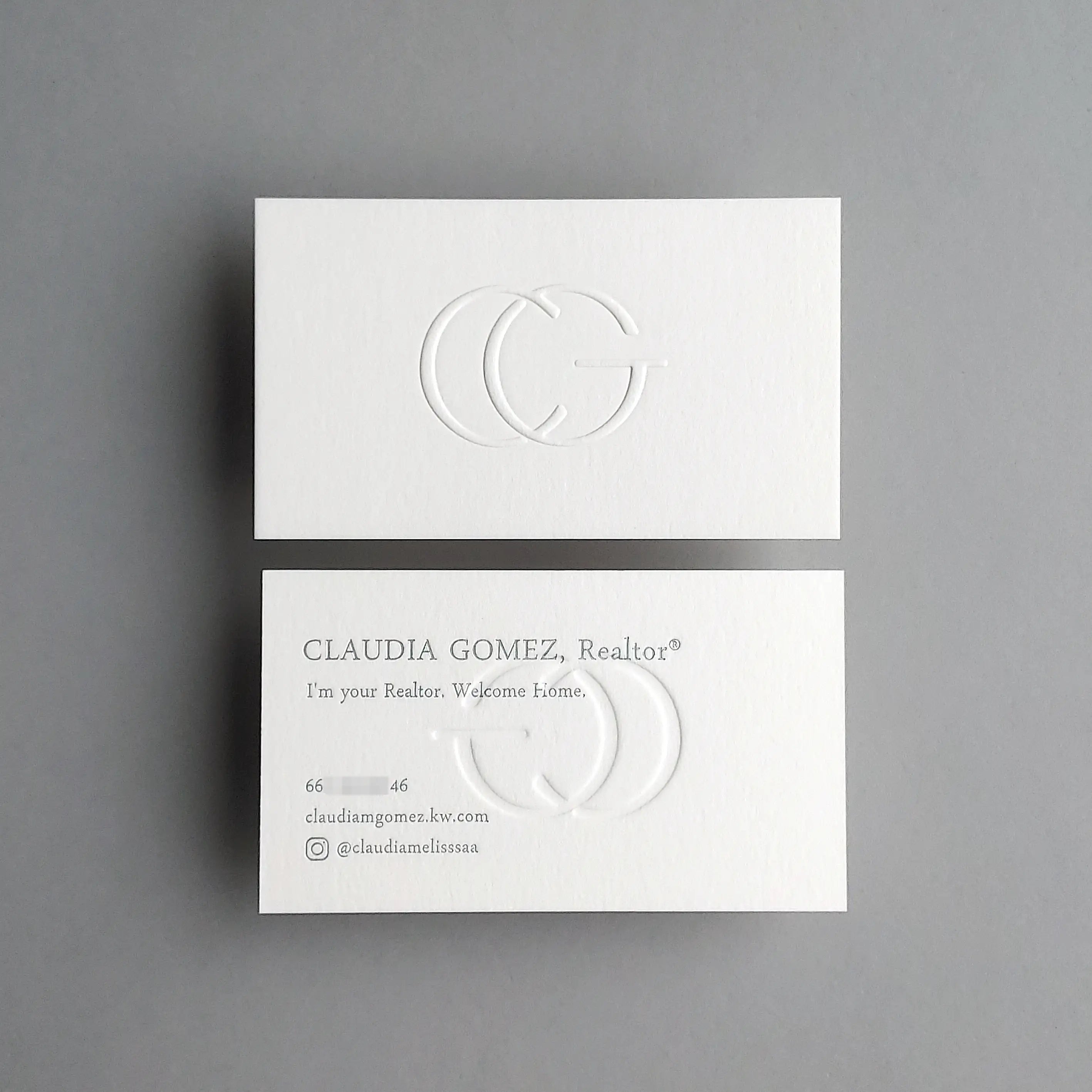 Buy Premium Embossed Business Cards – Matte Silver Foil Finish | OddPlanPrint