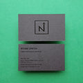 Buy Minimalist Custom Black Business Cards - Black Foil Finish - OddPlanPrint