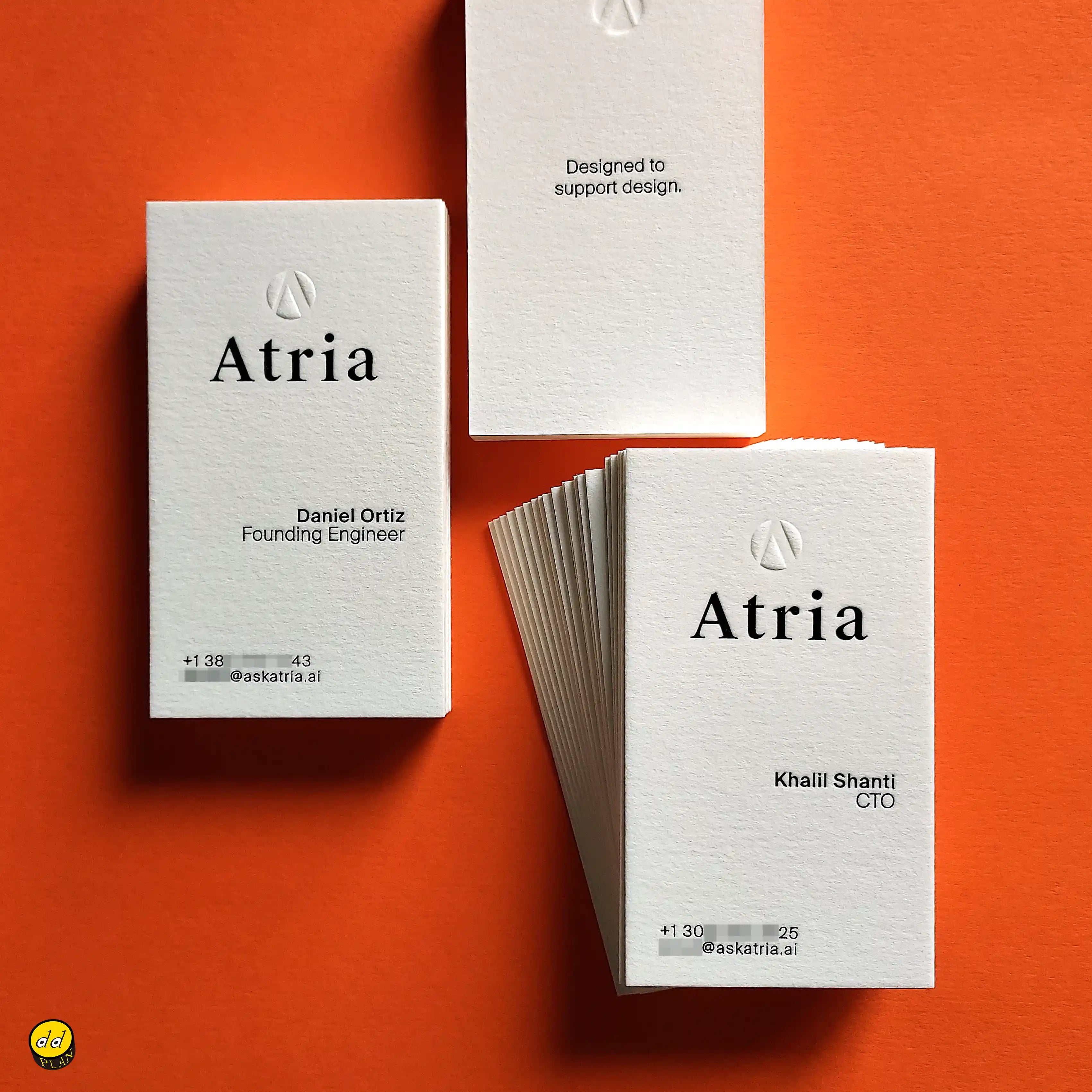 Order premium cotton business cards 45pt - embossed logo, minimalist design, brand identity - oddplanprint