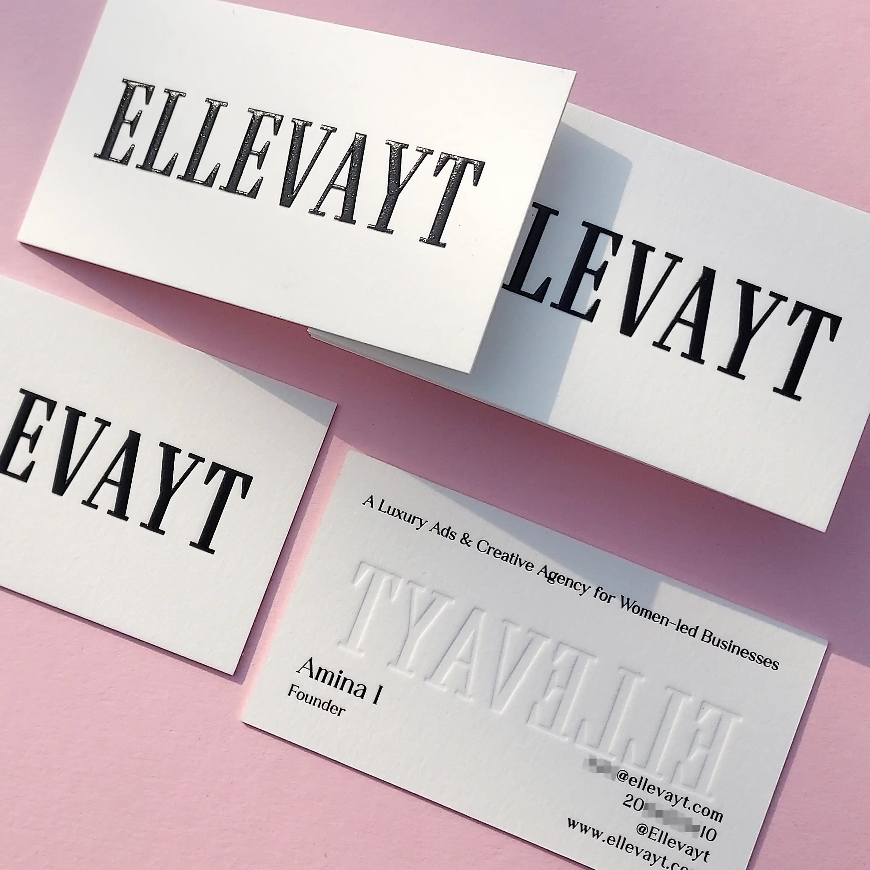 Buy Unique Embossed Business Cards – Asymmetric Raised Pattern | OddPlanPrint