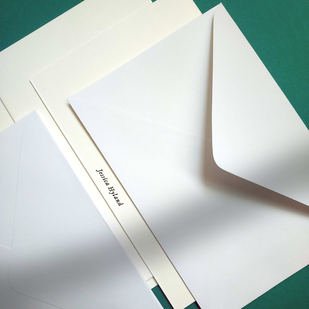 Custom debossed note card and envelope set for refined personal messaging