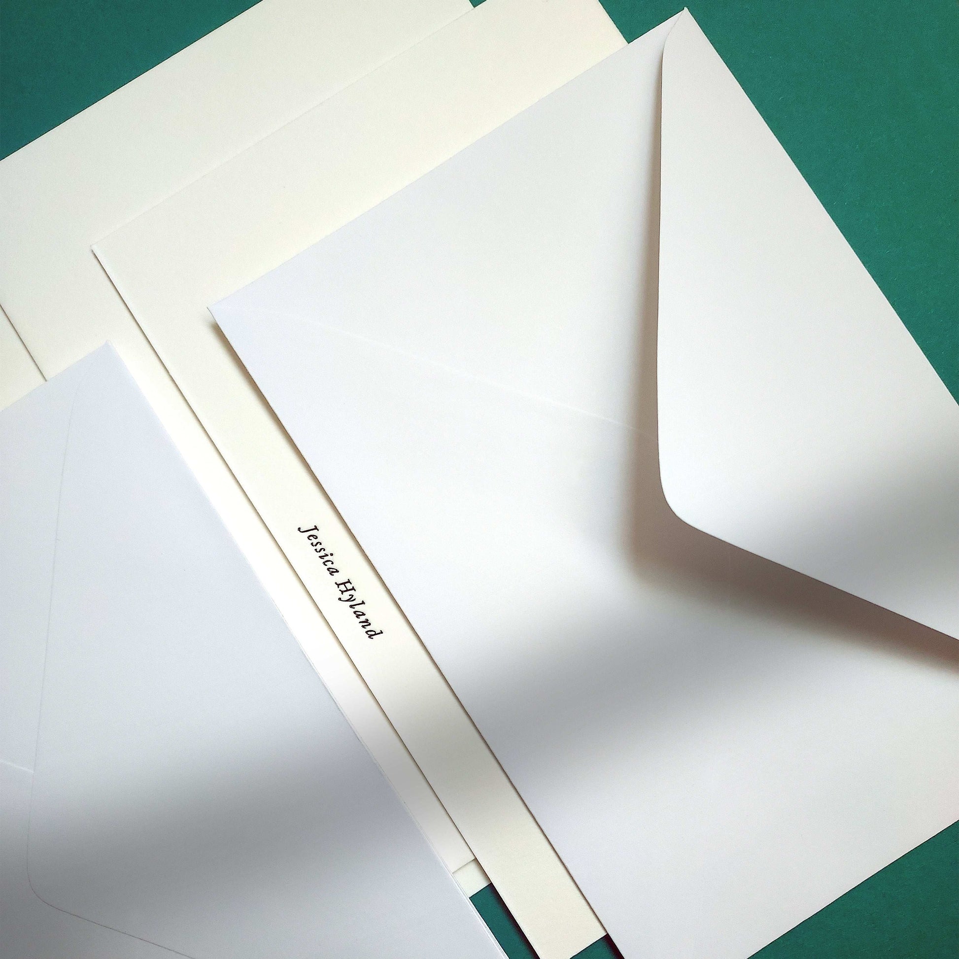Custom debossed note card and envelope set for refined personal messaging