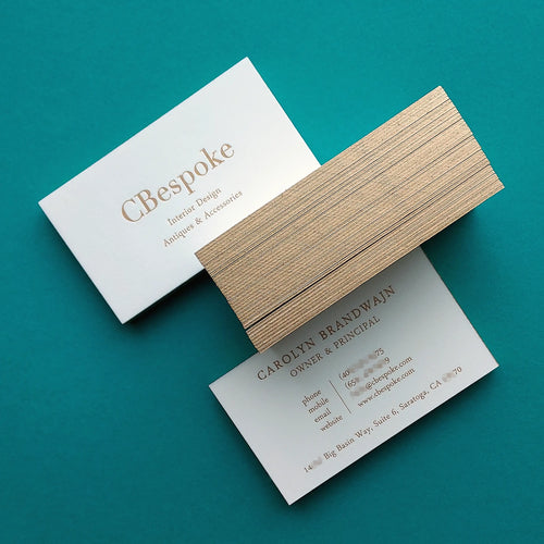 Buy Elegant Gold Painted Edge - Cotton Business Cards - Edge Detail Craft - OddPlanPrint