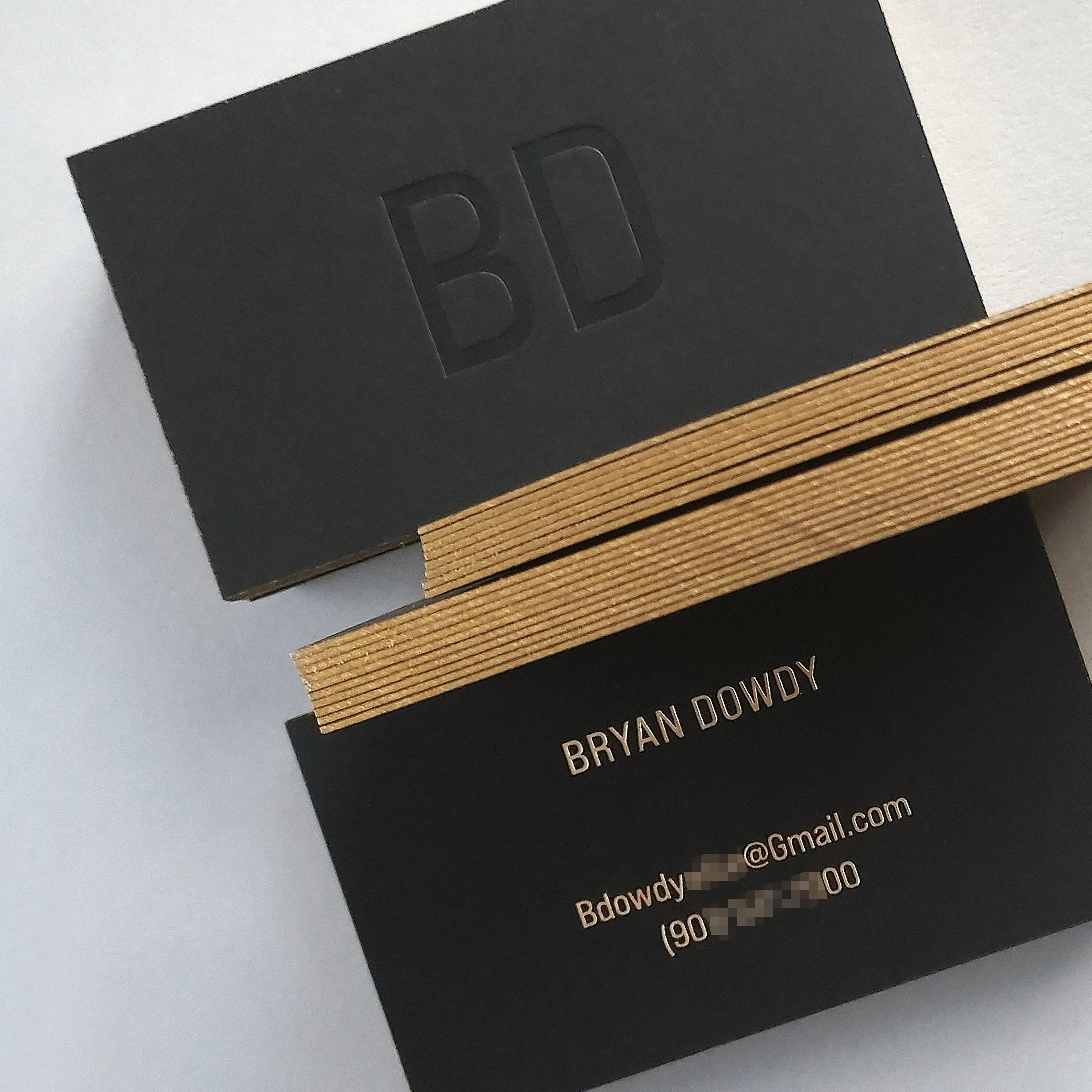 Buy Luxe Studio Gold Painted Edge - Black Business Cards – Imprint Ready | OddPlanPrint