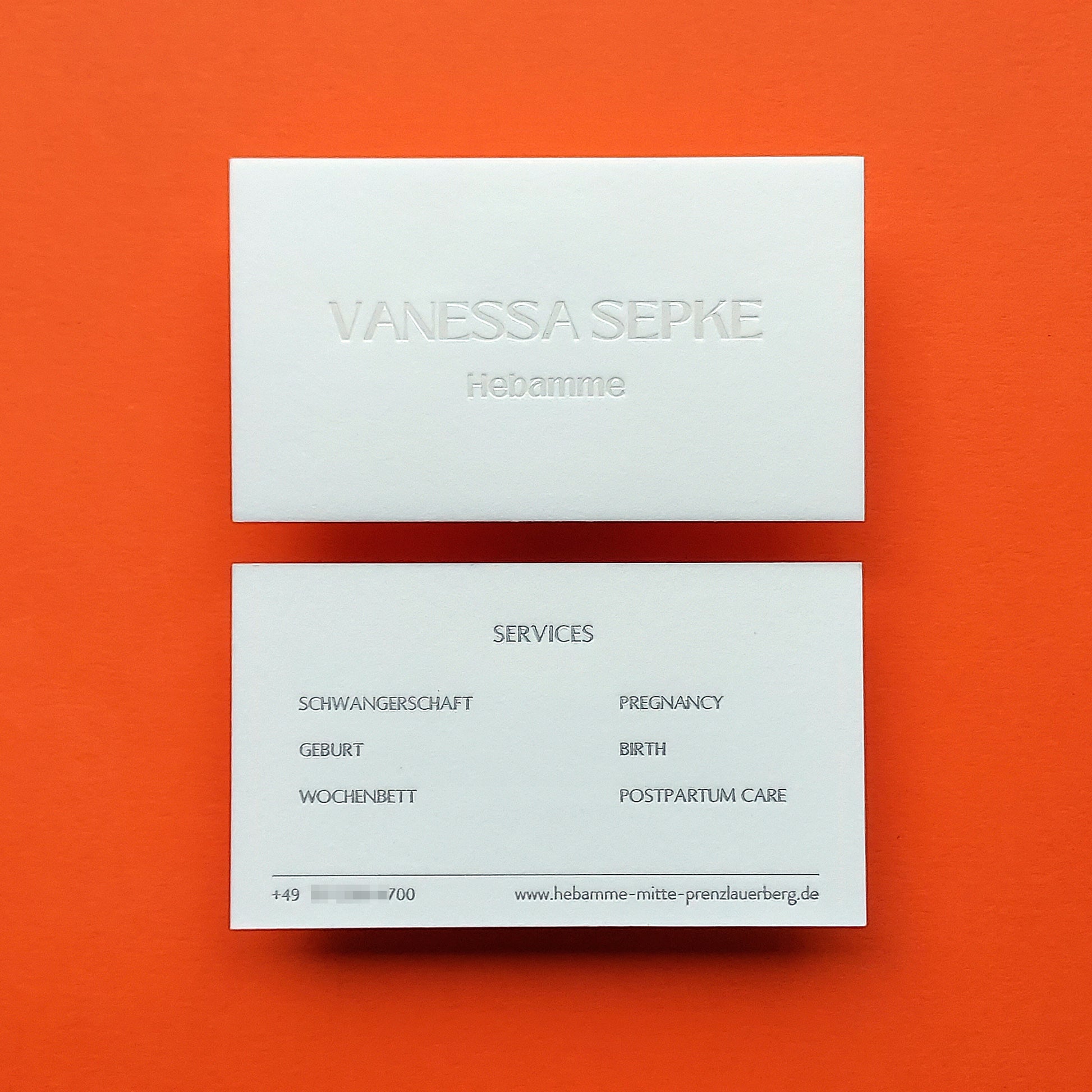 Custom printed name card on heavyweight cotton