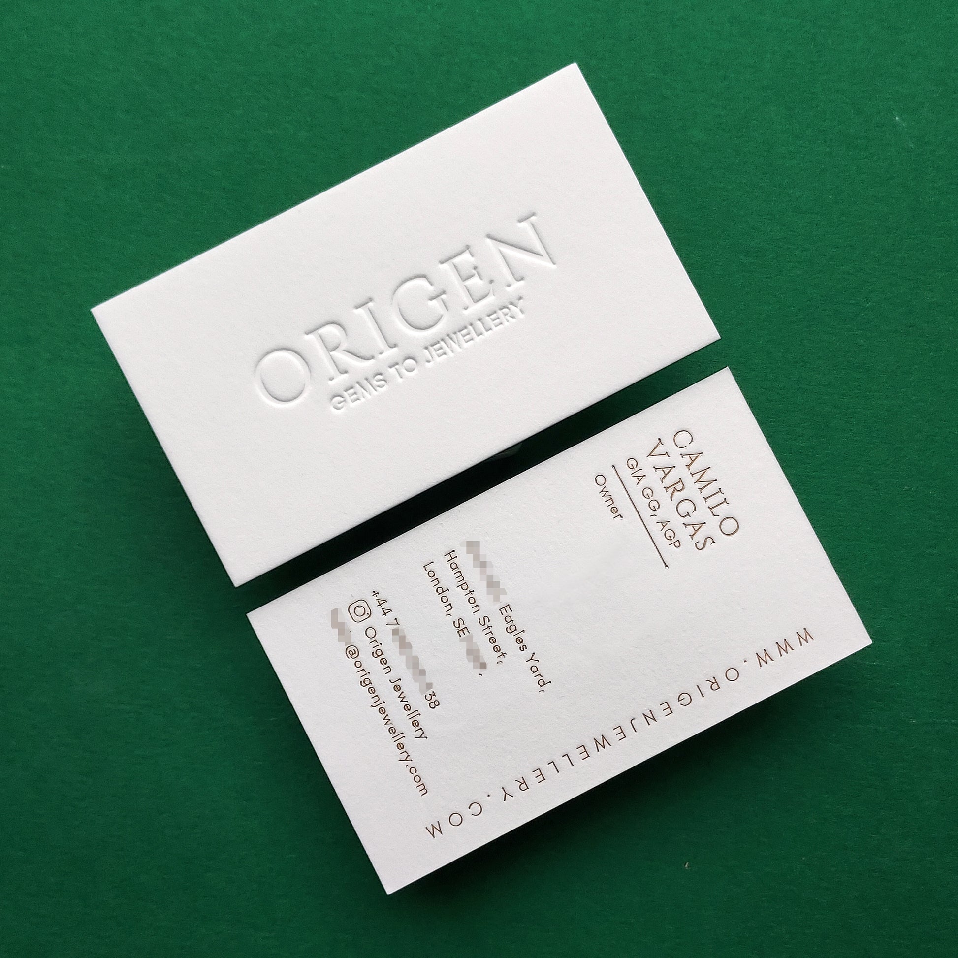 Luxury identity card with sharp typography