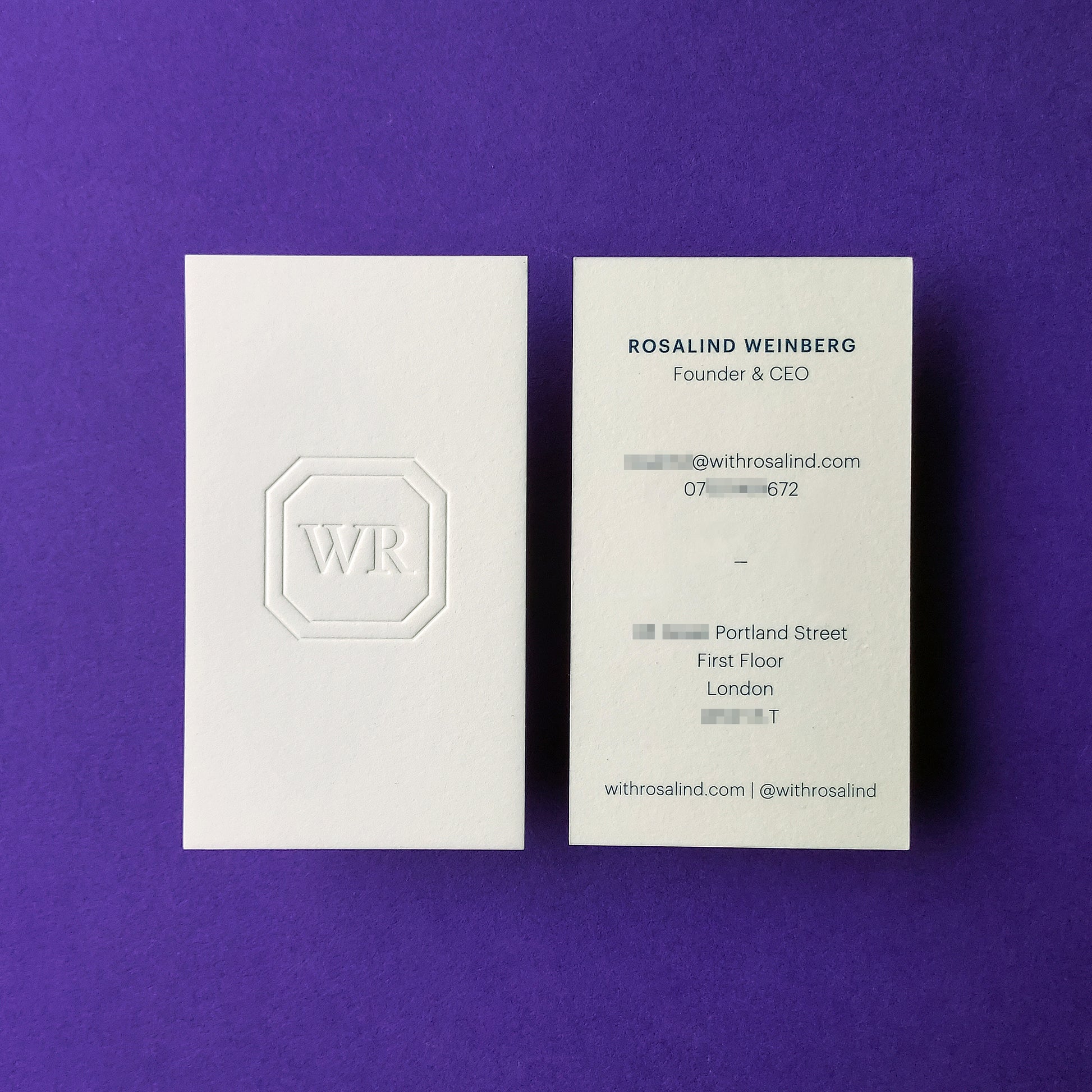 Bespoke business card with rich texture