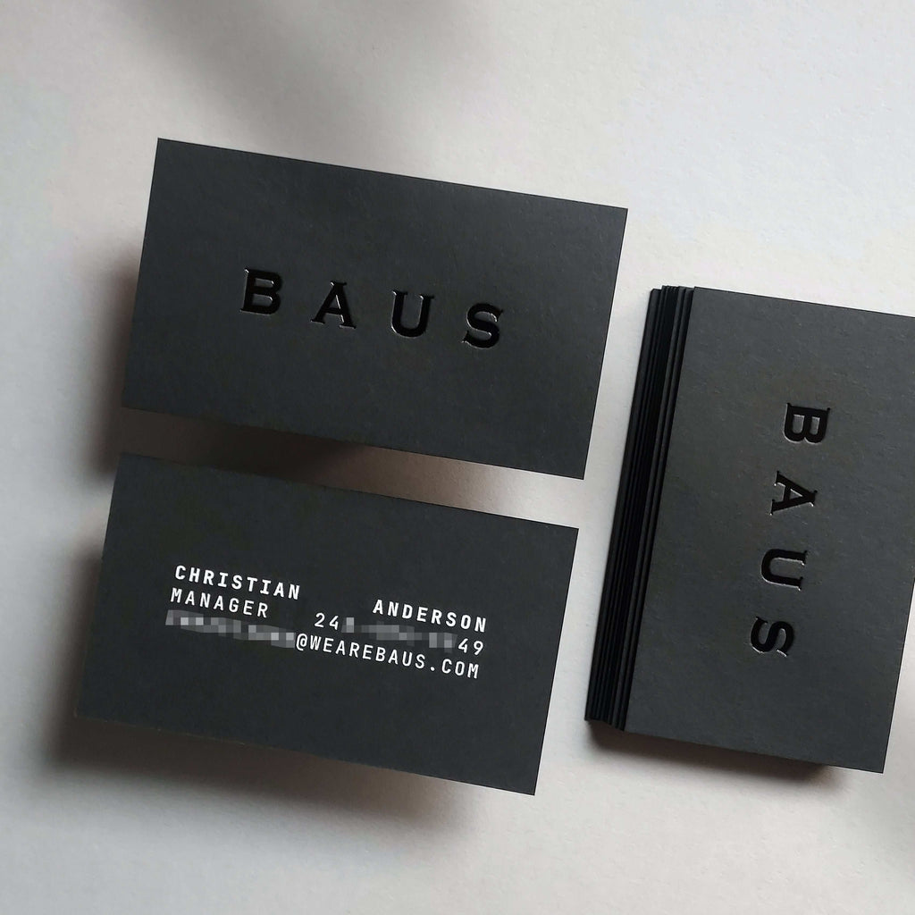Ultra-thick custom black card with subtle deboss finish