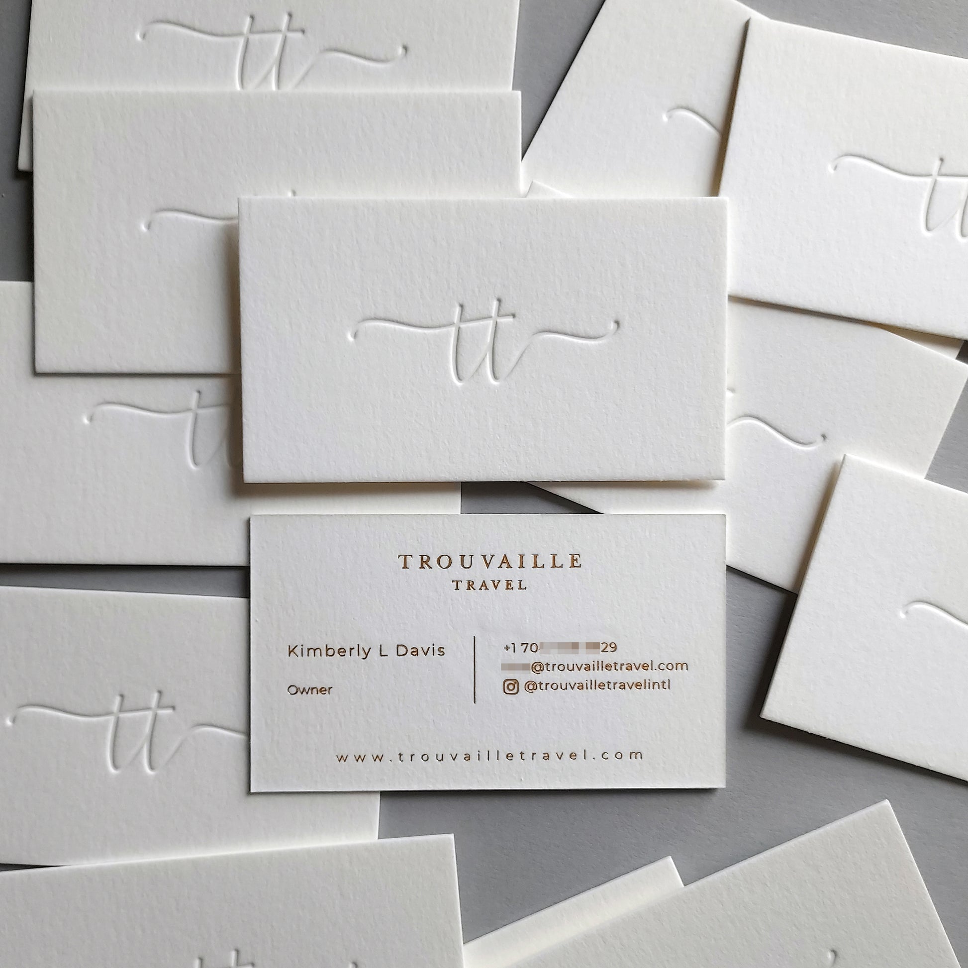 Custom cotton card with debossed print