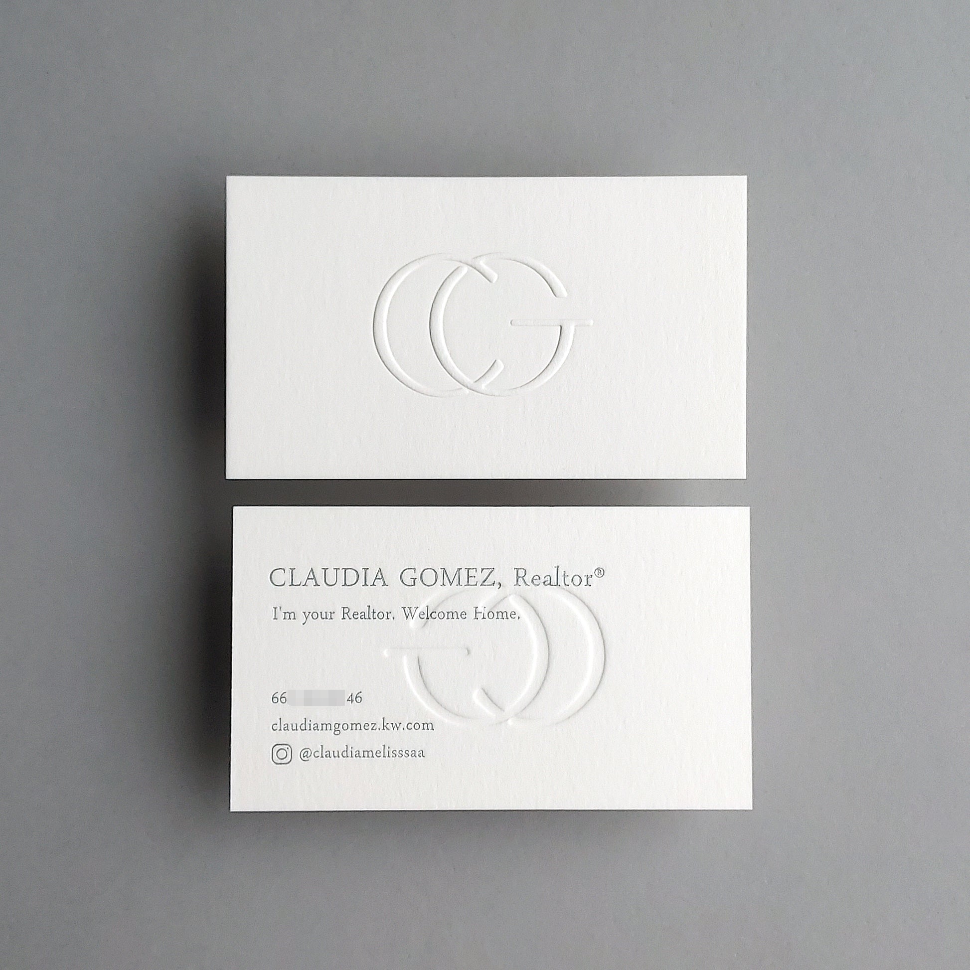 Handmade cotton card with tactile elegance