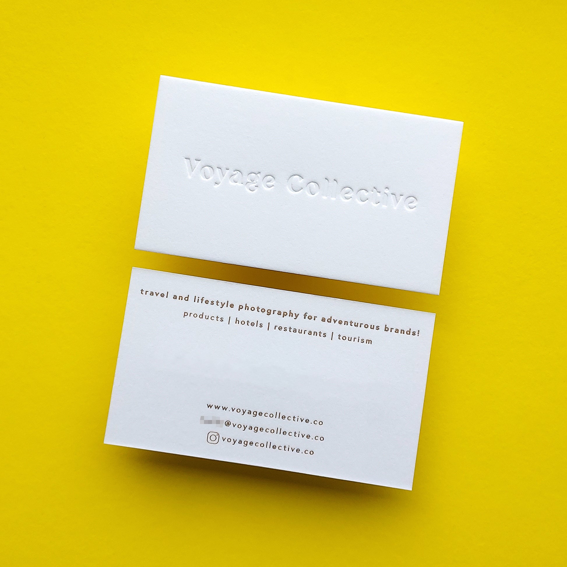 Thick branding card with sharp typography