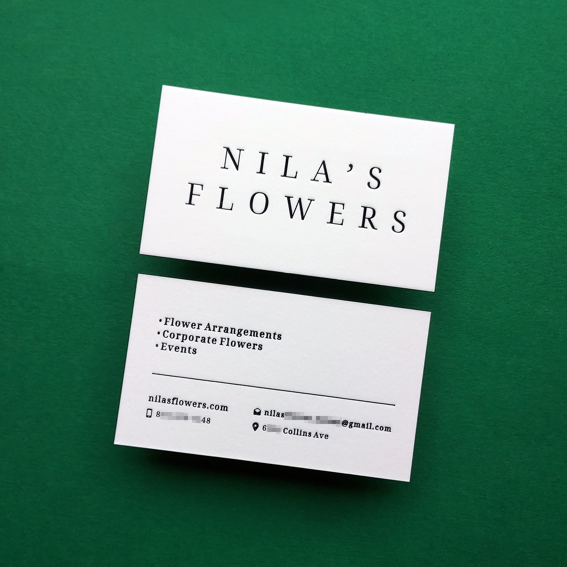 Luxury thick cotton name card with foil