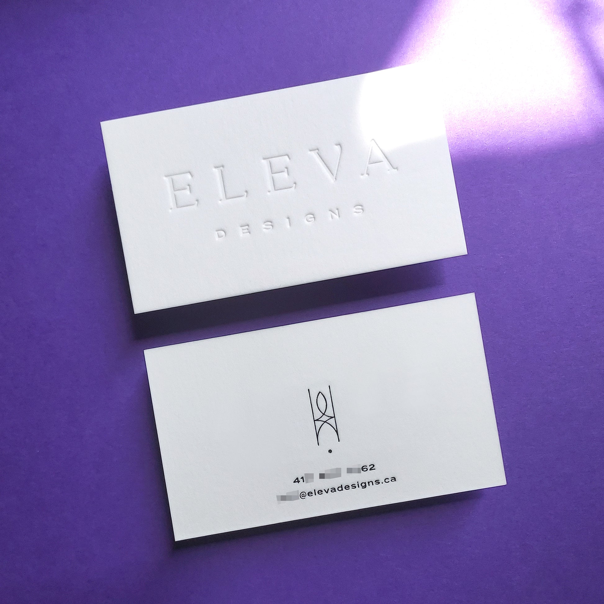 Thick cotton card with custom deboss