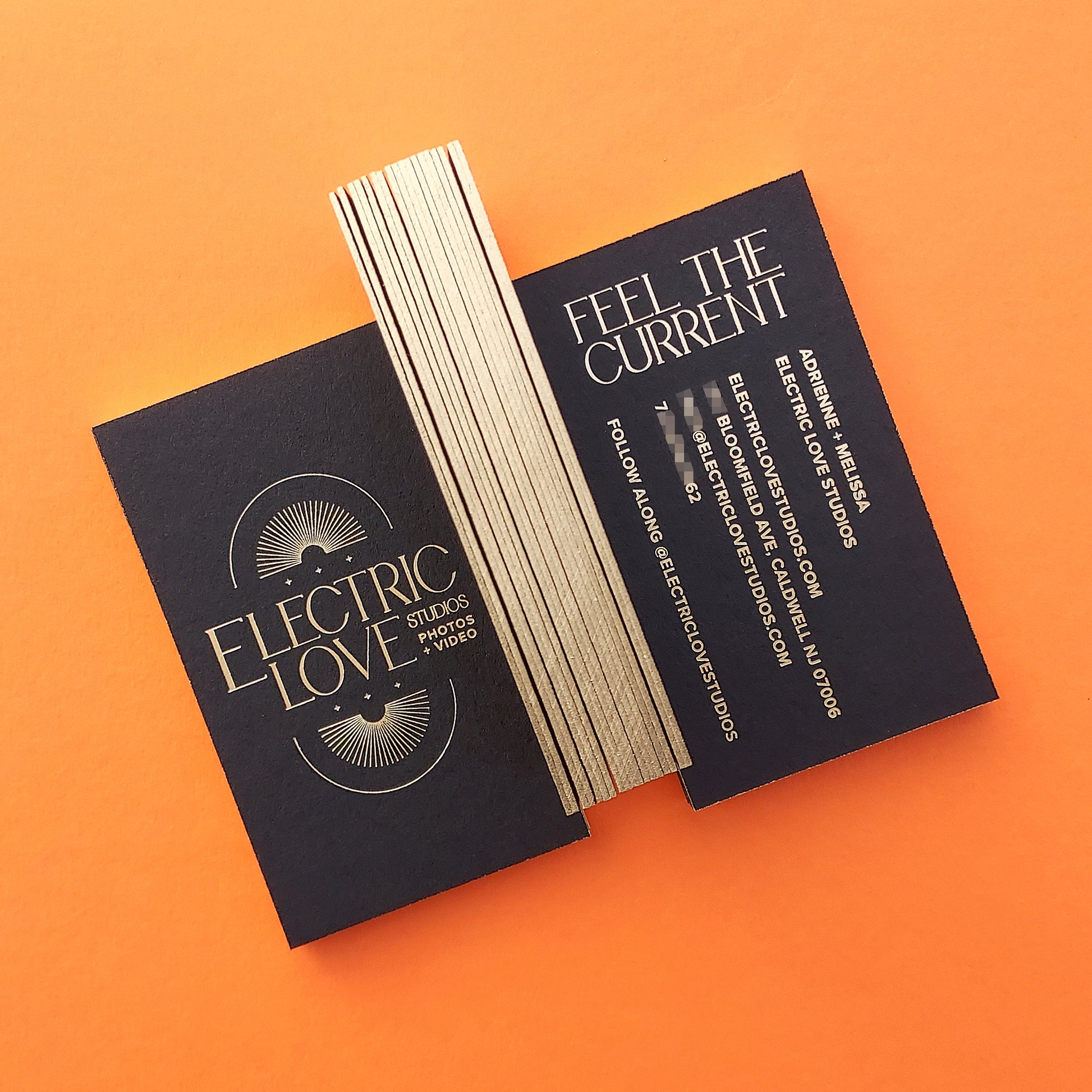 Fast-made black card with deep letterpress texture