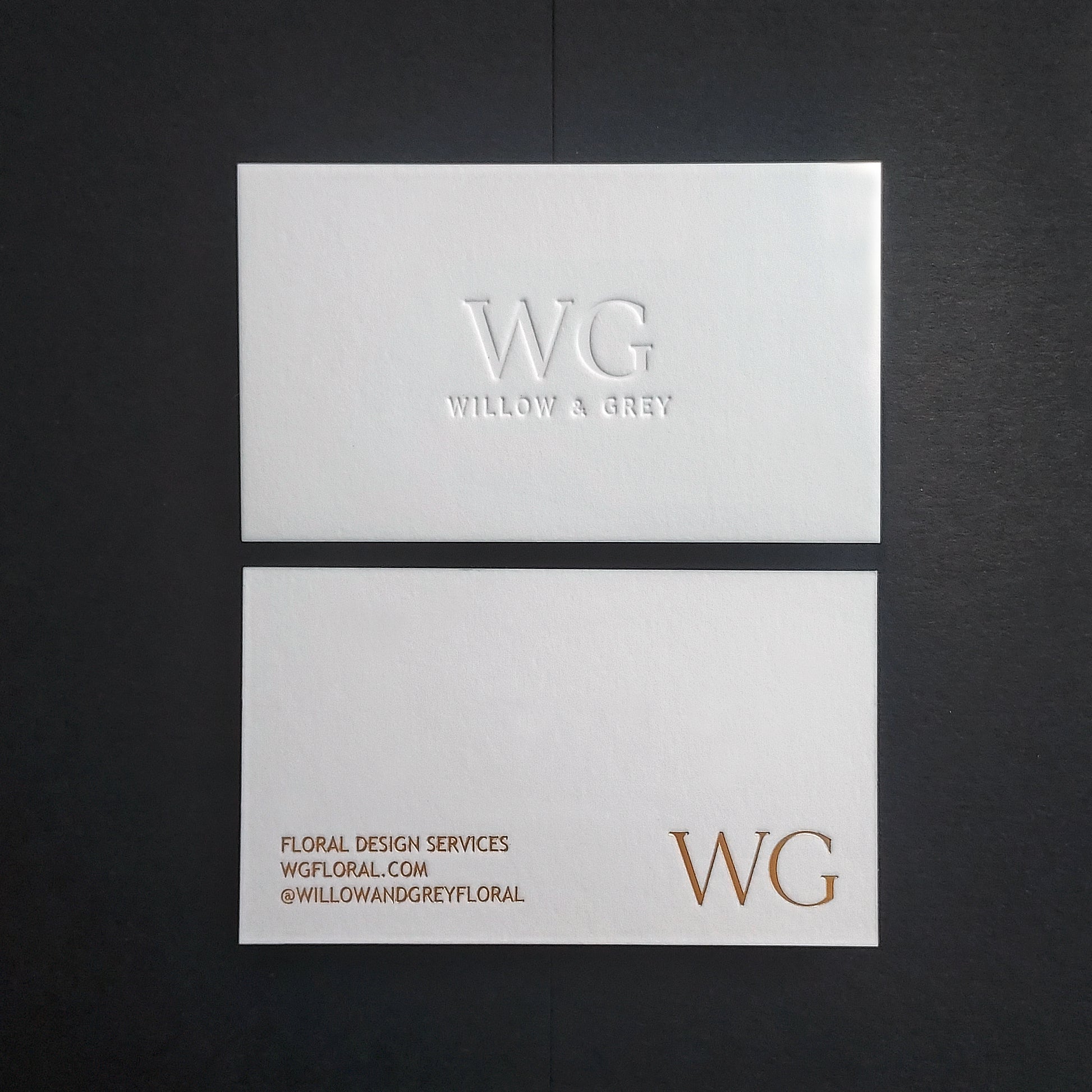 Thick cotton business card with gold foil