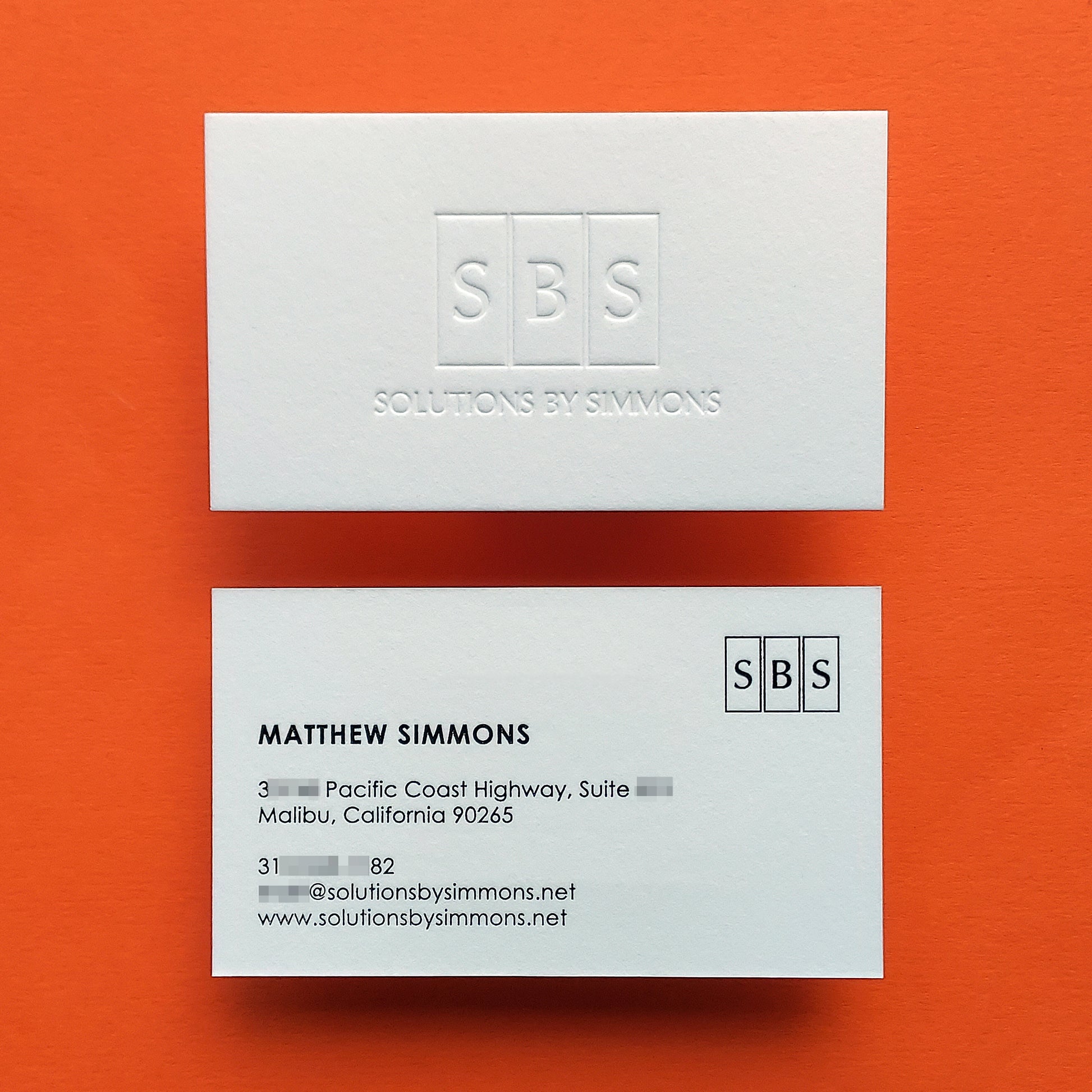 Speedy custom debossed card with professional finish