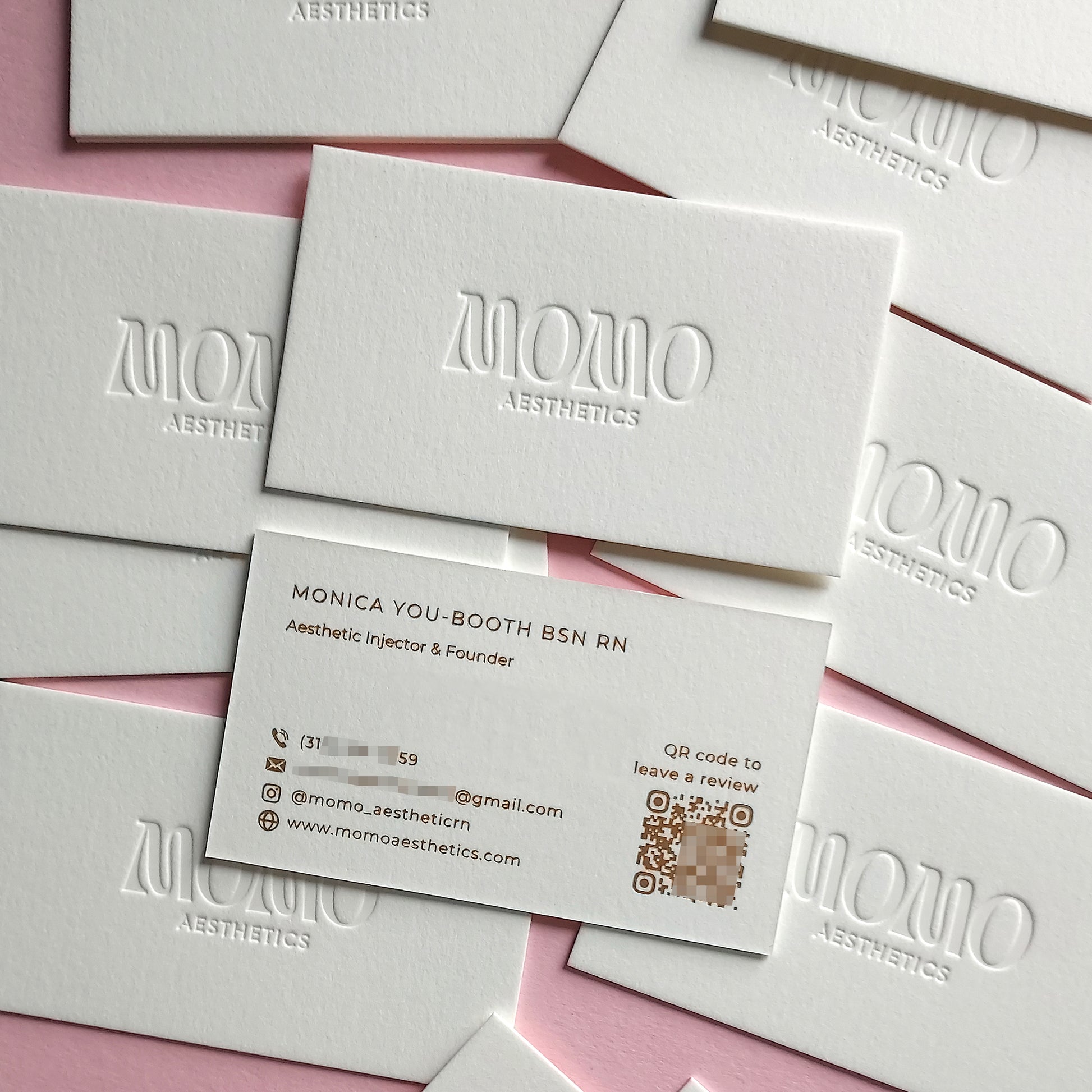 Affordable embossed card for modern brands