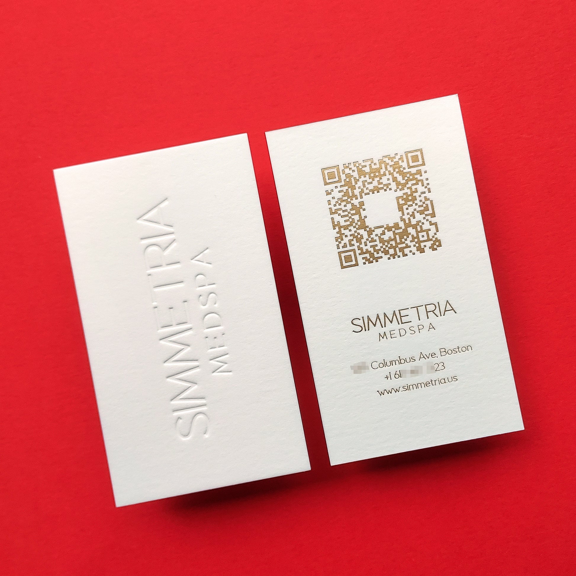 Professional foil-stamped cotton business card