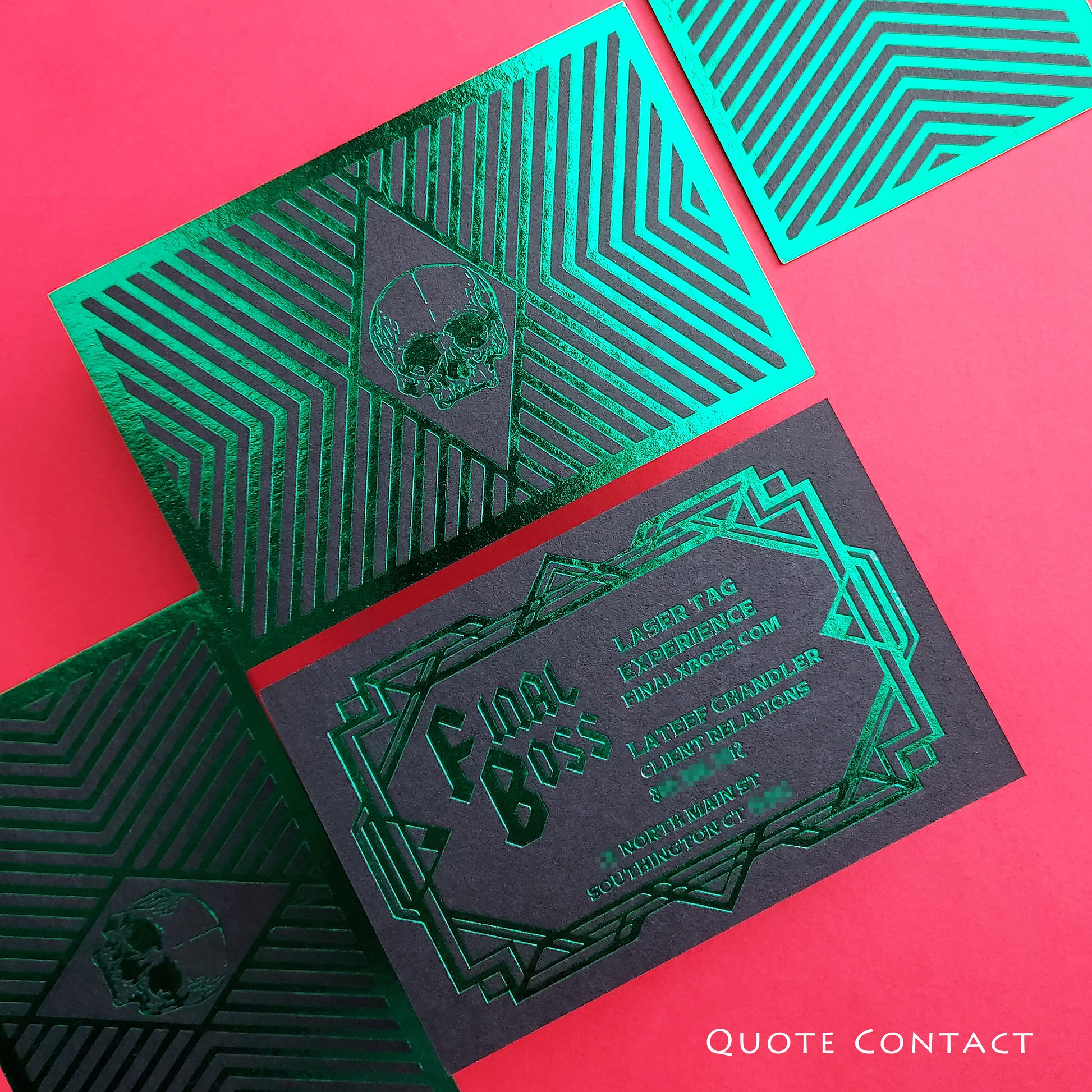 Custom-designed foil card with tactile blind deboss