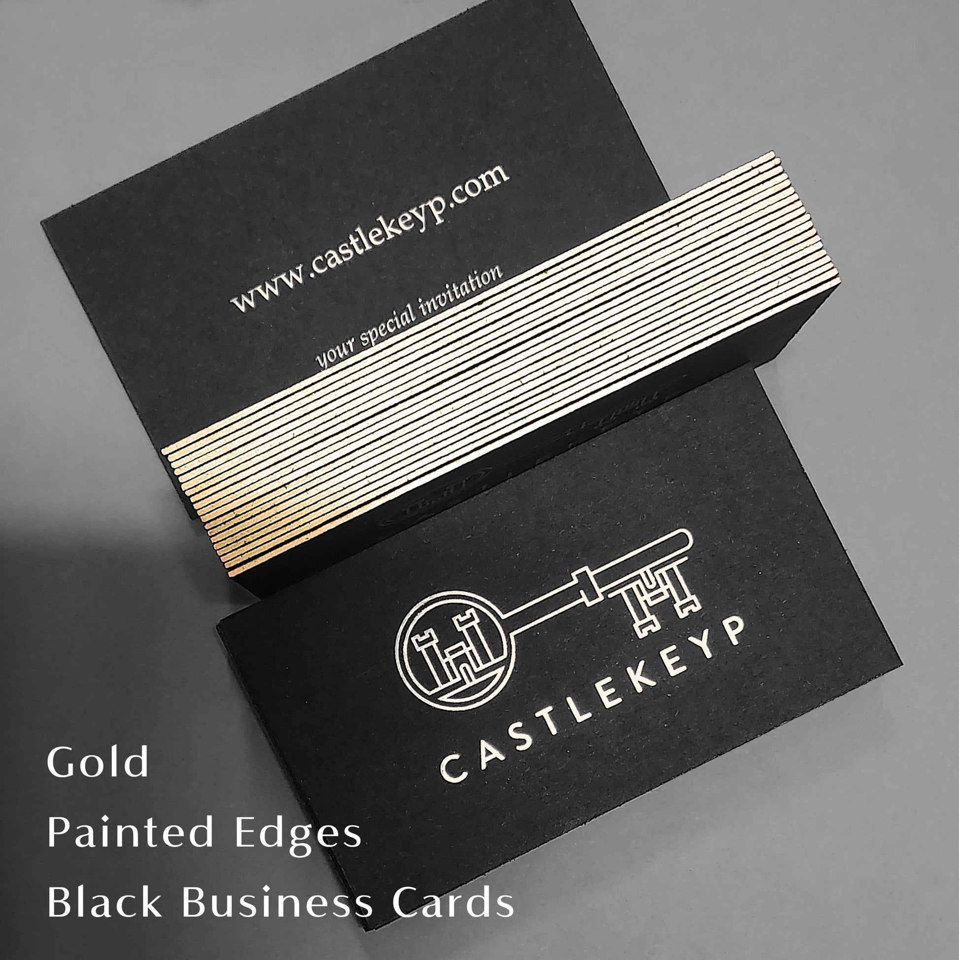 Luxury black card featuring handcrafted letterpress