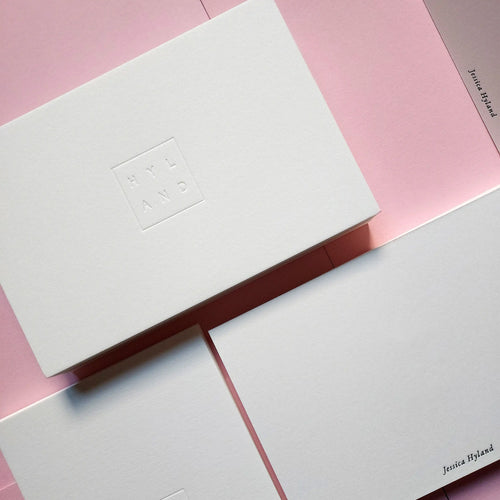 Buy Minimal Debossed Postcards - Letterpress Thank You Card and PostCards - OddPlanPrint