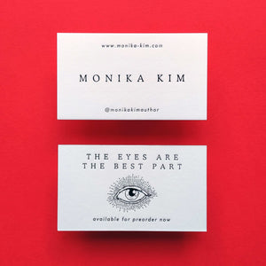 Debossed business card printed on cotton stock