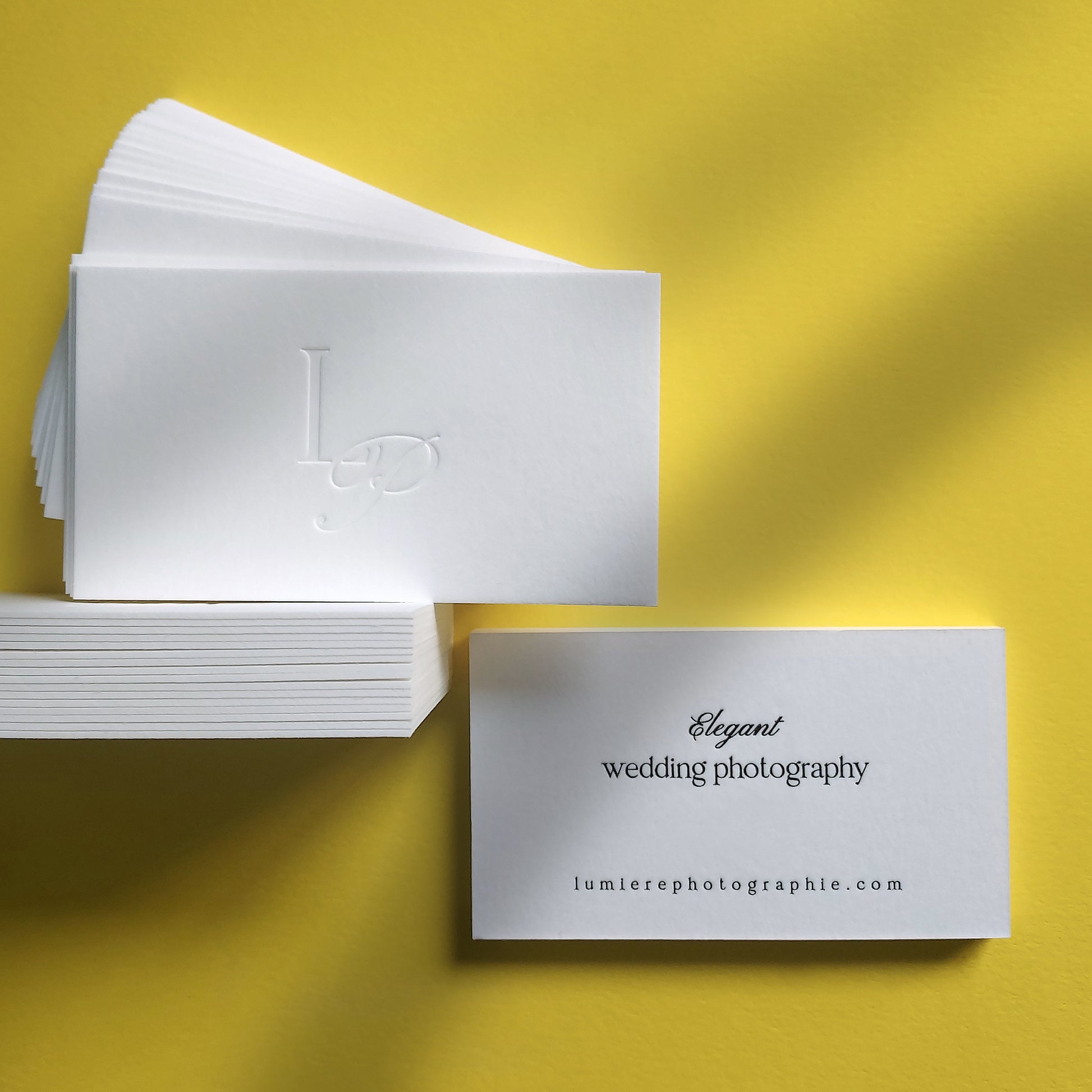 Bespoke letterpress name card with deep design