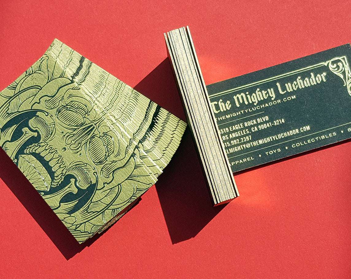 Handcrafted black card with blind deboss and fast shipping