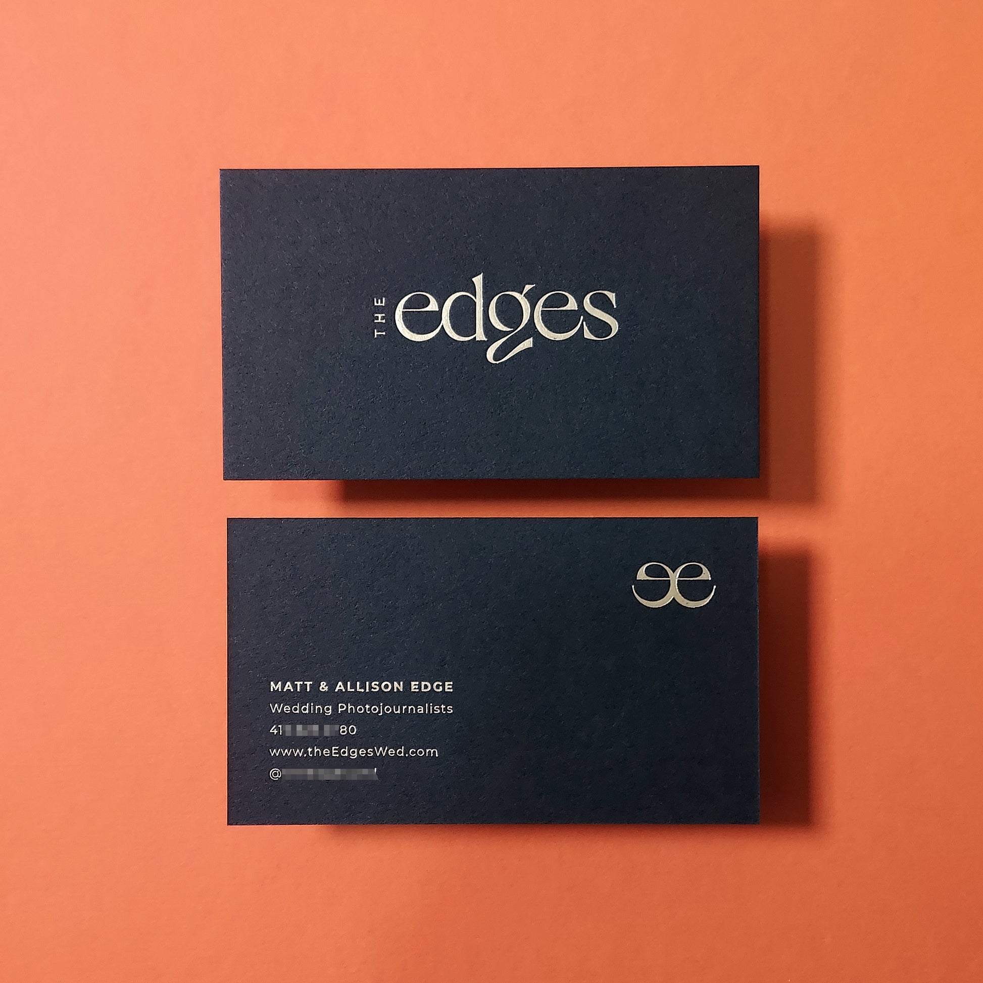 Personalized custom black card with heavy stock