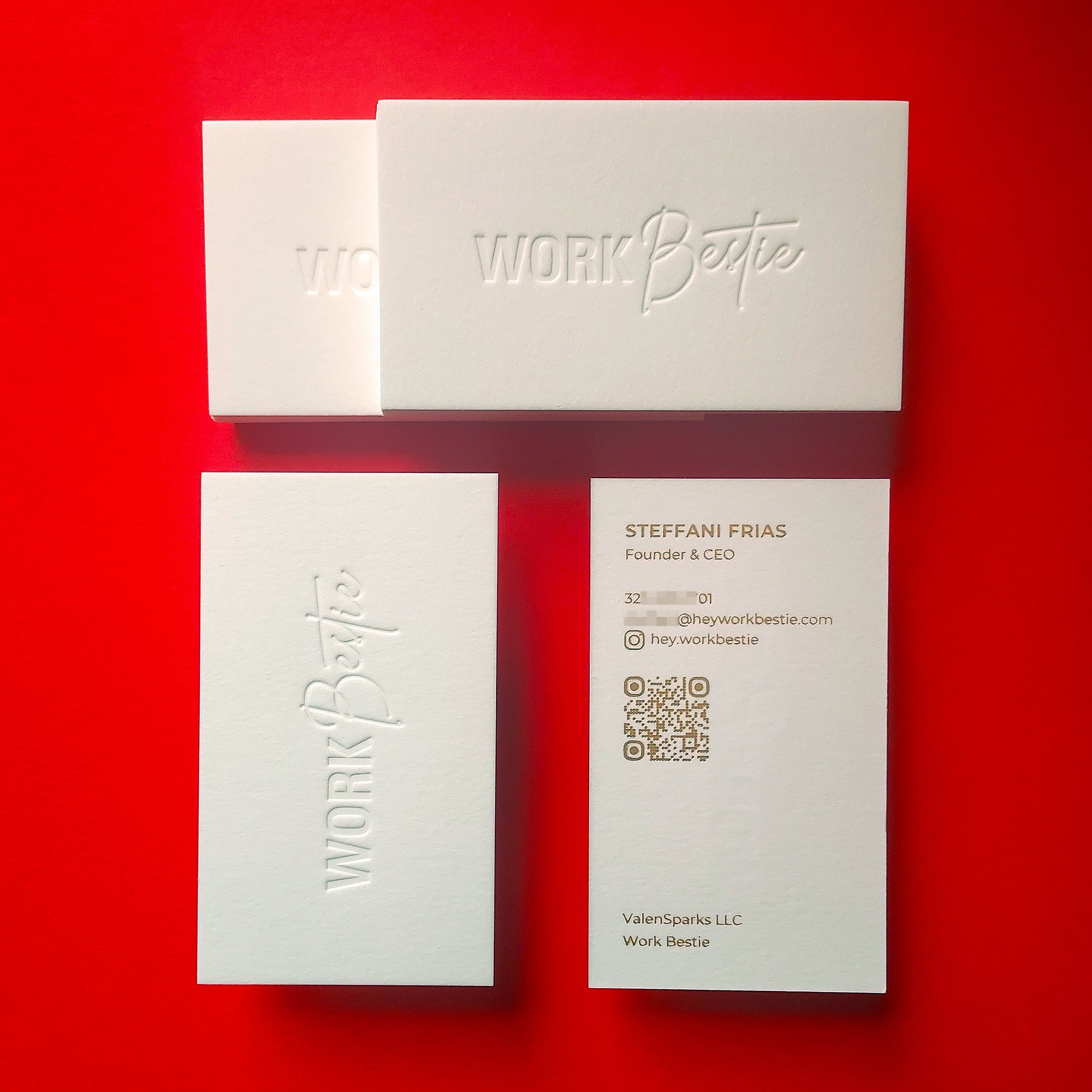 Thick professional card with subtle letterpress