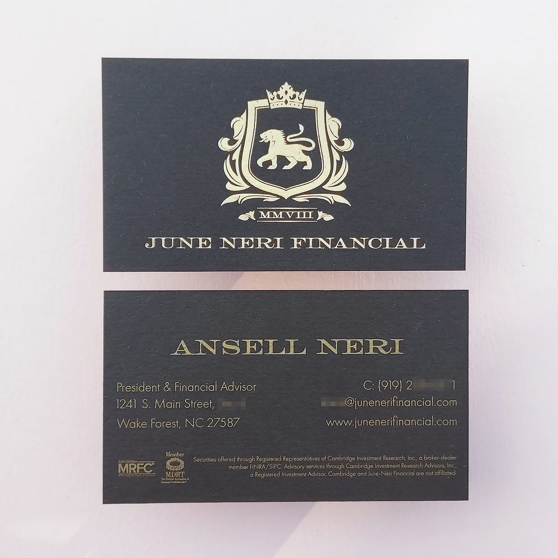 High-end black card with quick printing and emboss