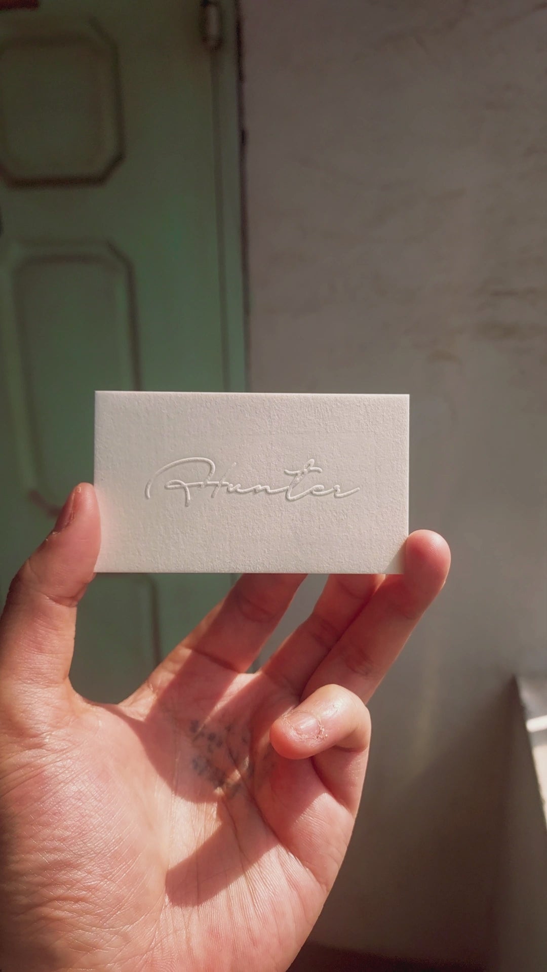 Premium feel business card with cotton weave