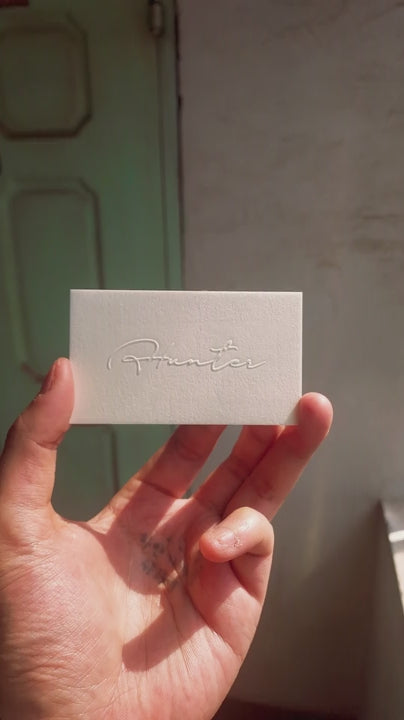 Buy Sustainable Embossed Business Cards – Recycled Cotton Base | OddPlanPrint