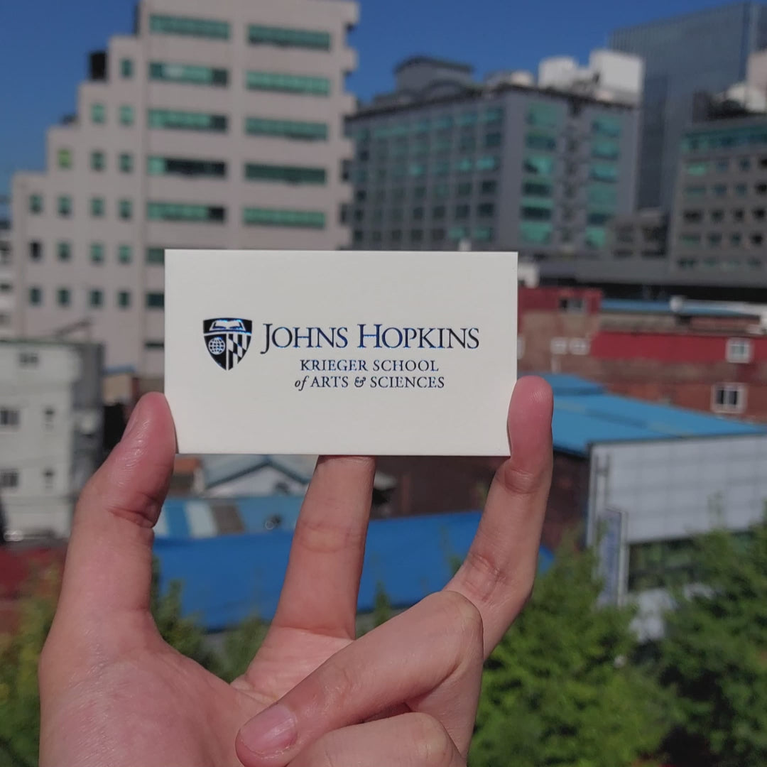 Handmade debossed business card with elegance and speed