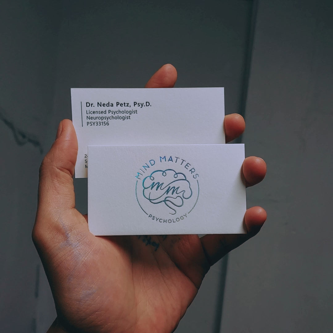 Ultra-thick cotton name card with tactile press