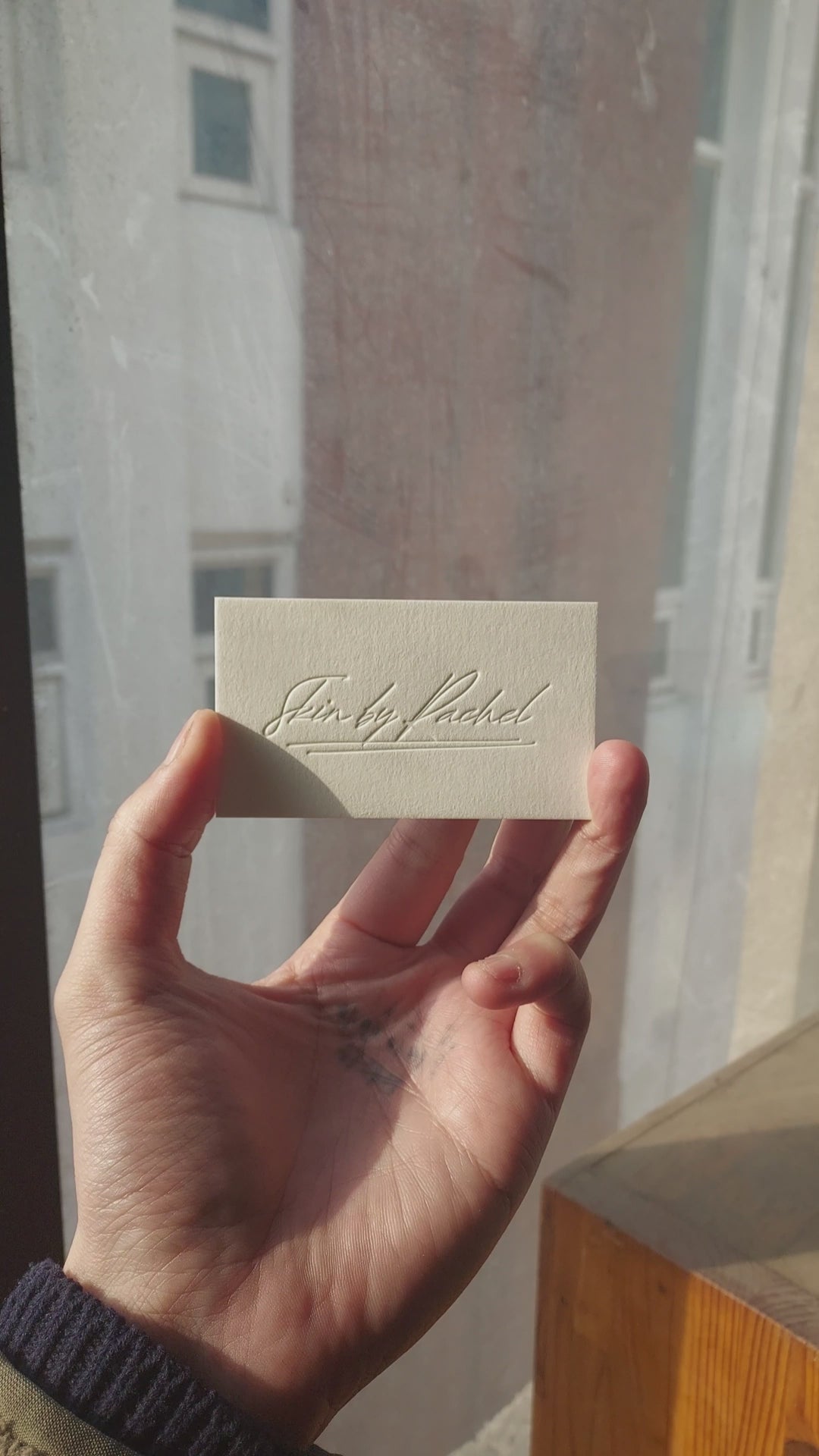Thick cotton letterpress card with shine