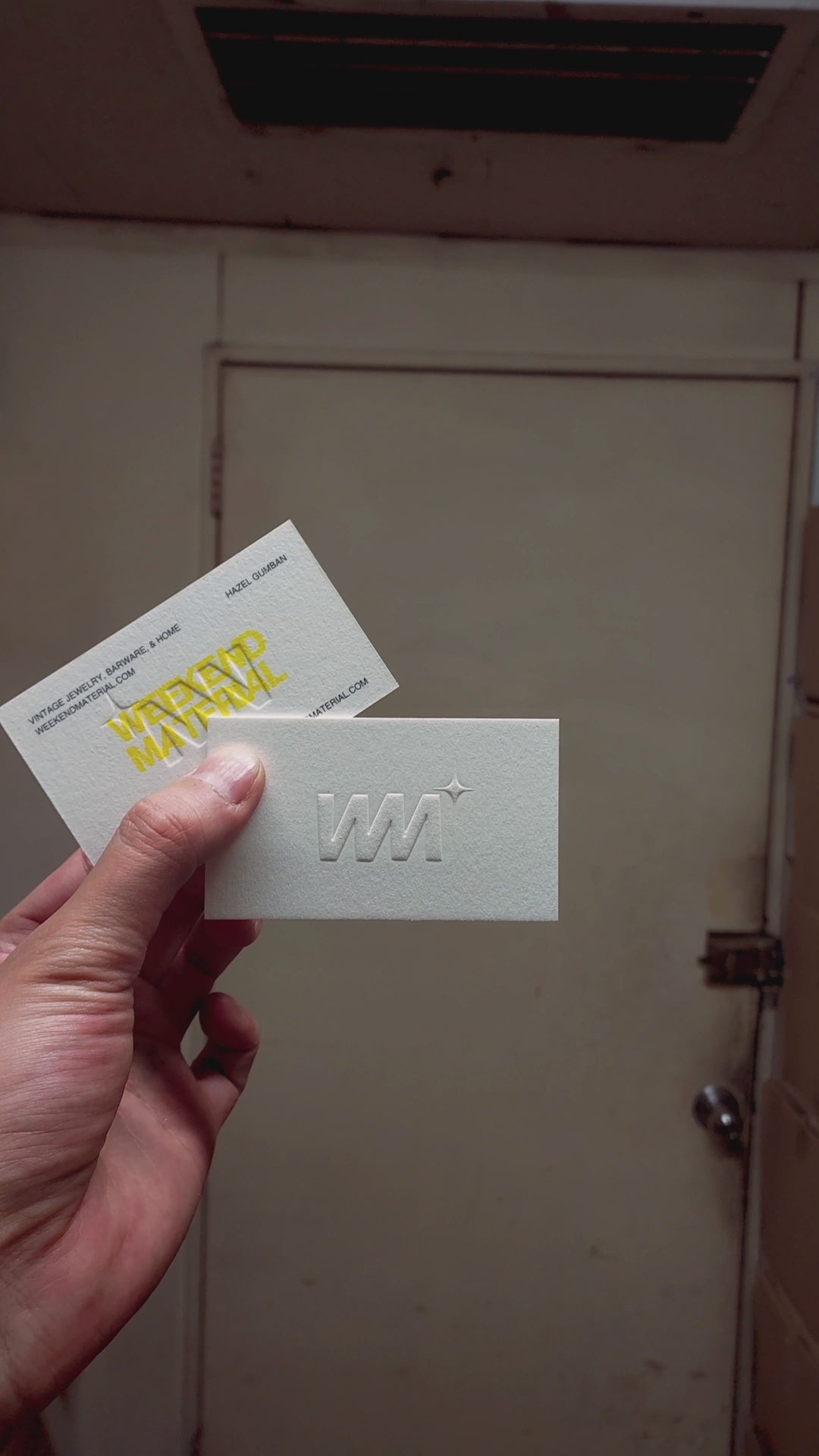 Cotton card with minimalist border emboss
