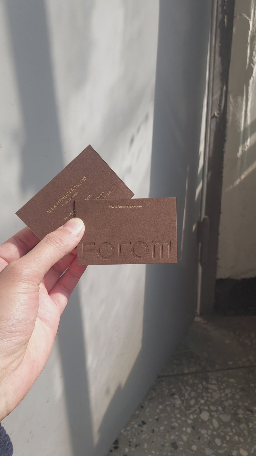 Debossed Custom brown cards with quick turnaround for design-driven businesses.