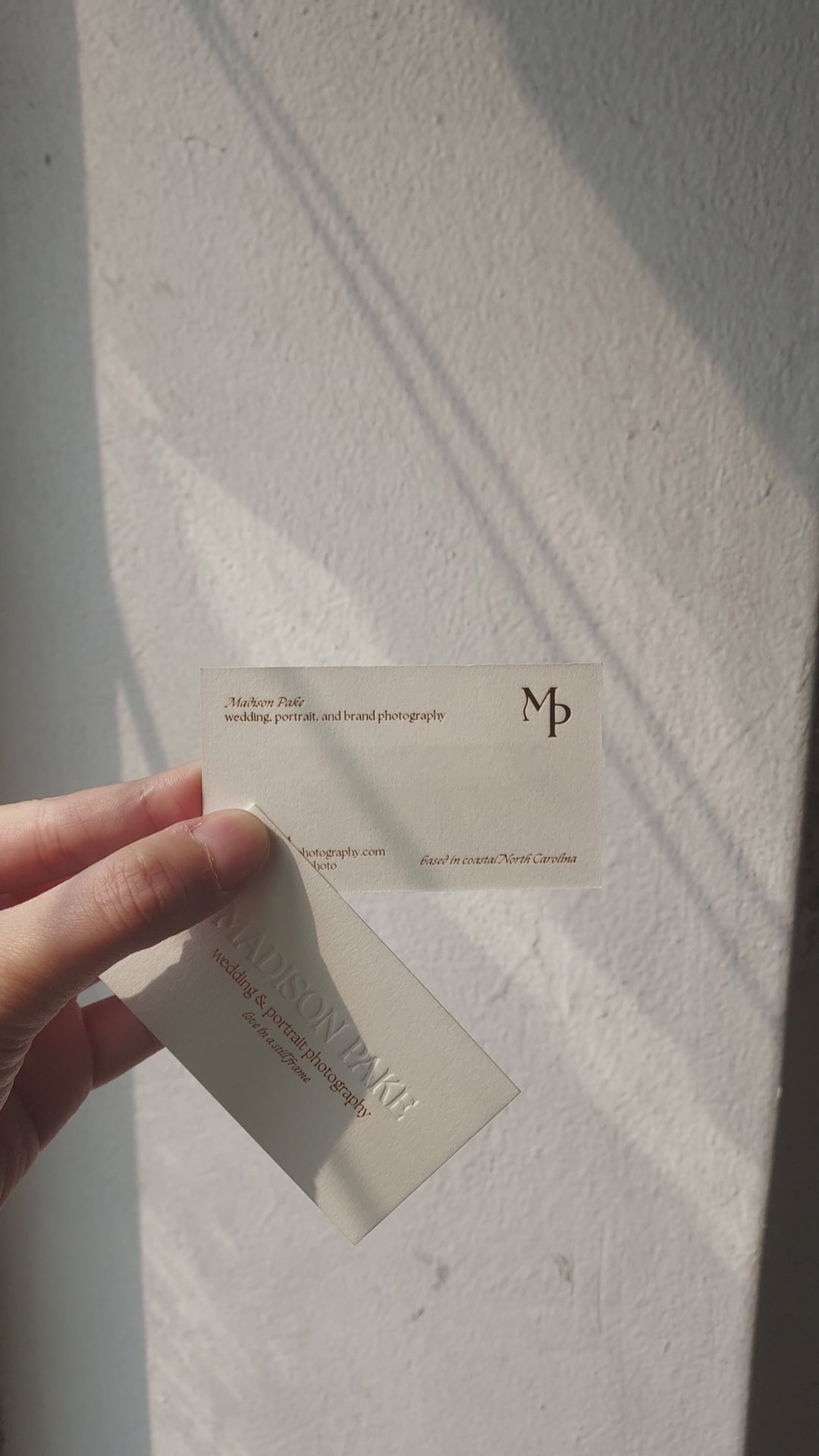 Custom cotton texture card with deboss logo