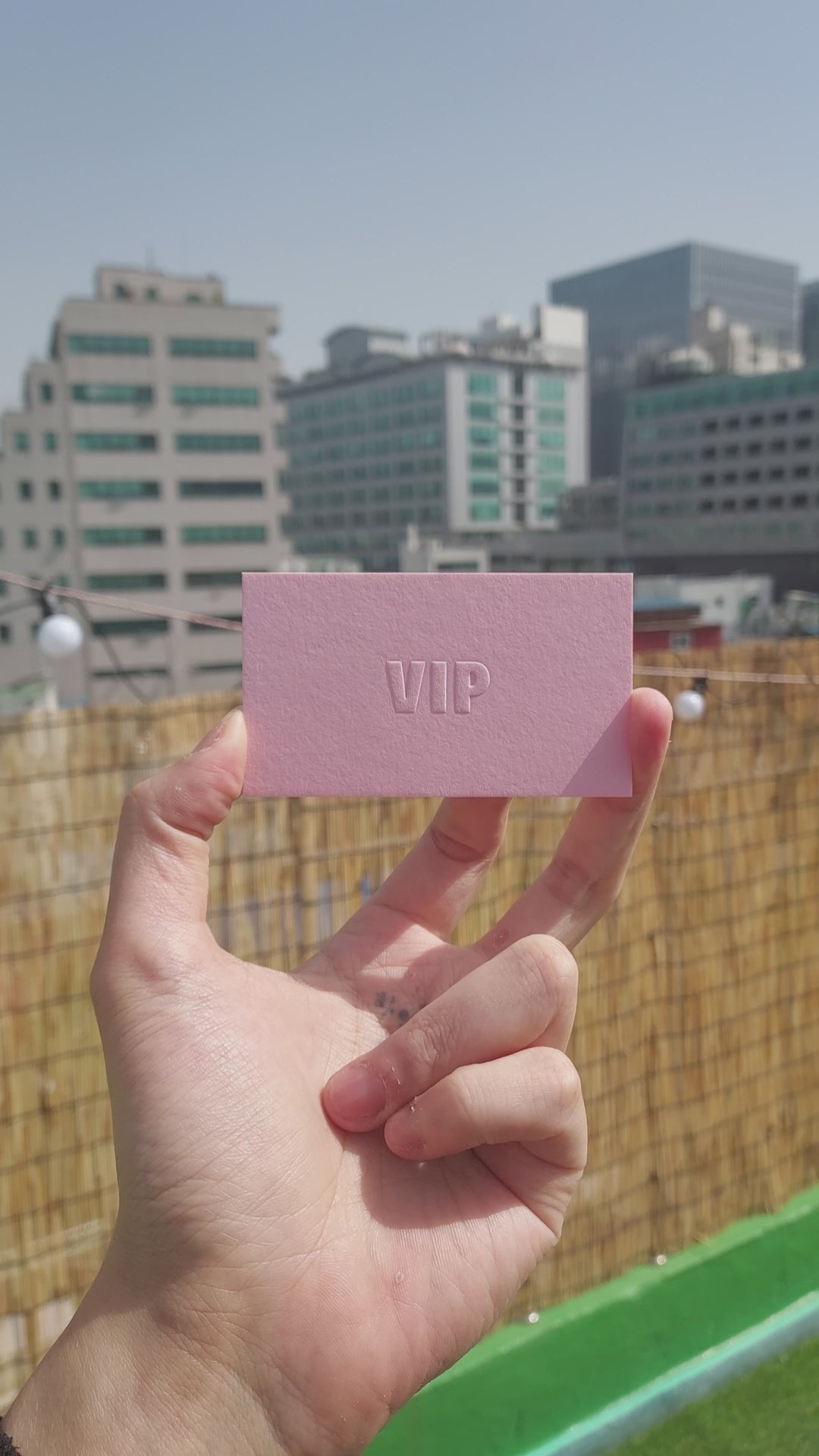 Bespoke pink business card with strong presence and foil.