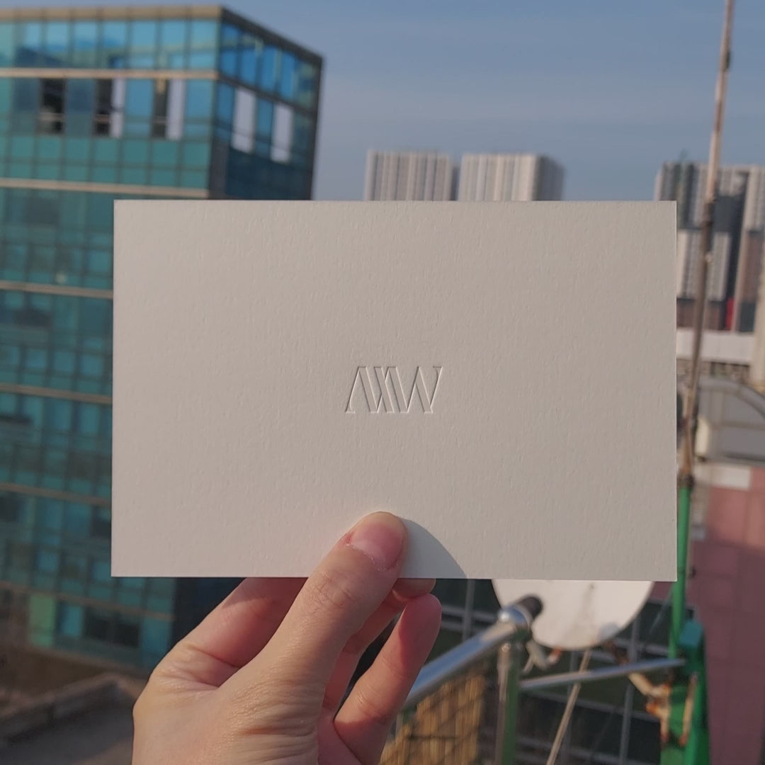 Custom foil and deboss luxury postcard for artist mailers