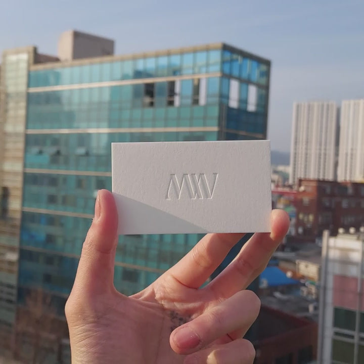 Buy Premium Debossed Business Cards – Matte Cotton Texture | OddPlanPrint