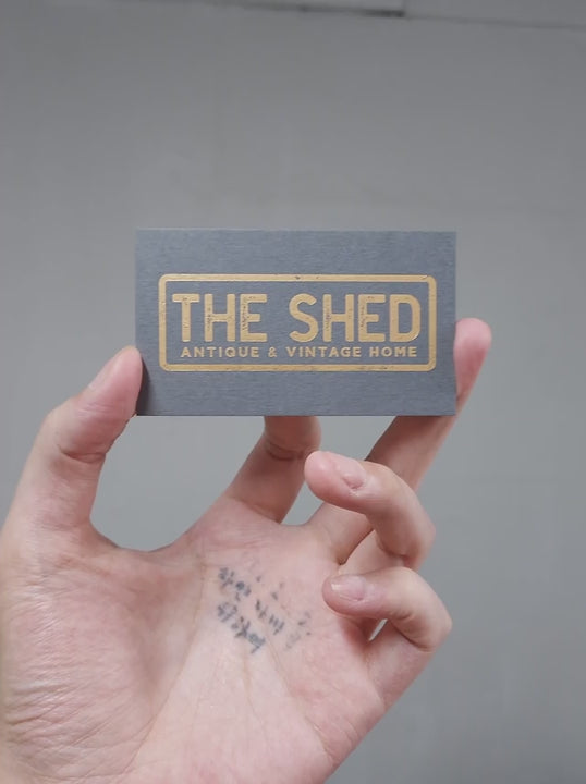 Buy Personalized Fast-Delivery Dark Grey Business Cards – Edge Foil Line | OddPlanPrint